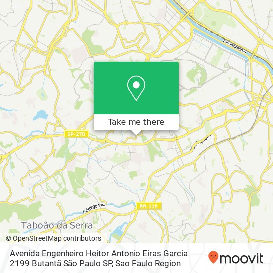 Mapa Avenida Engenheiro Heitor Antonio Eiras Garcia  2199   Butantã   São Paulo   SP