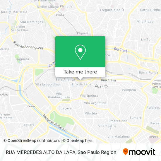 Mapa RUA MERCEDES      ALTO DA LAPA