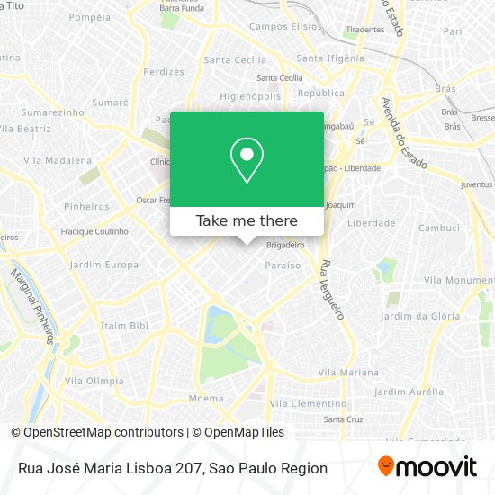 Mapa Rua José Maria Lisboa 207