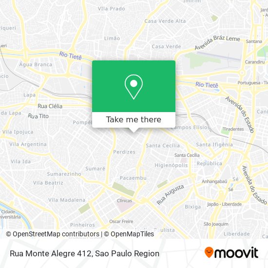 Mapa Rua Monte Alegre 412