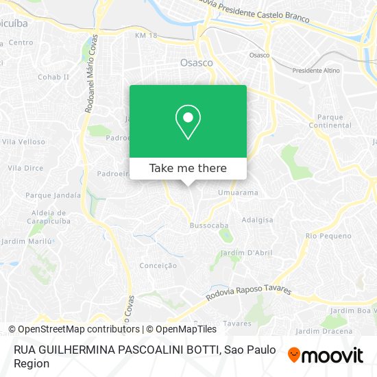 RUA GUILHERMINA PASCOALINI BOTTI map