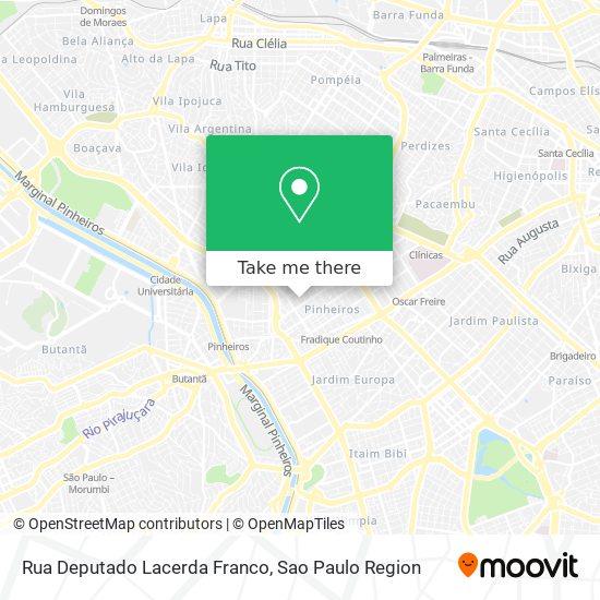 Mapa Rua Deputado Lacerda Franco