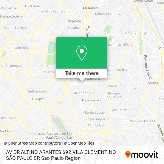 Mapa AV  DR  ALTINO ARANTES  692 VILA CLEMENTINO SÃO PAULO SP