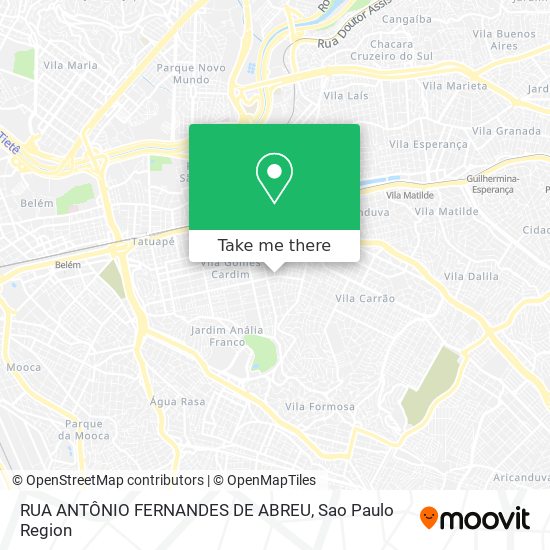 Mapa RUA ANTÔNIO FERNANDES DE ABREU