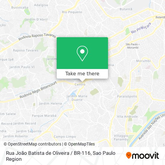 Mapa Rua João Batista de Oliveira / BR-116