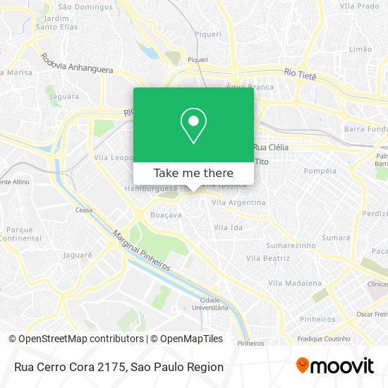 Mapa Rua Cerro Cora 2175