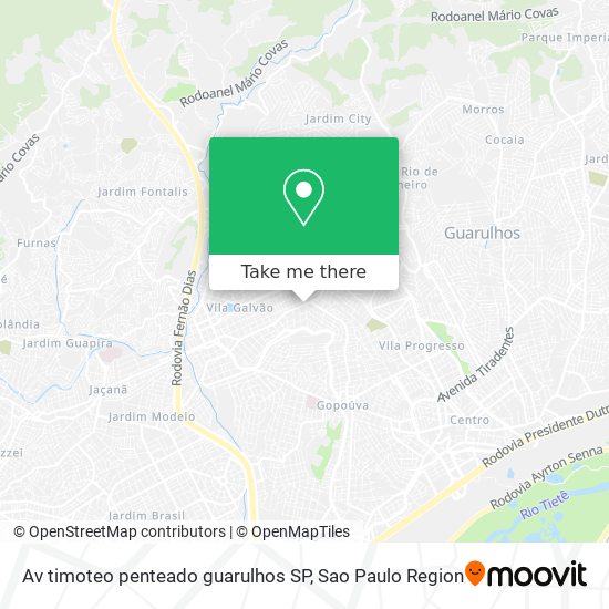 Av timoteo penteado   guarulhos SP map