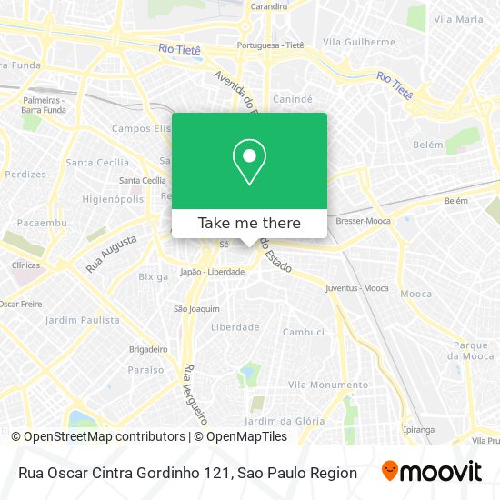 Mapa Rua Oscar Cintra Gordinho 121