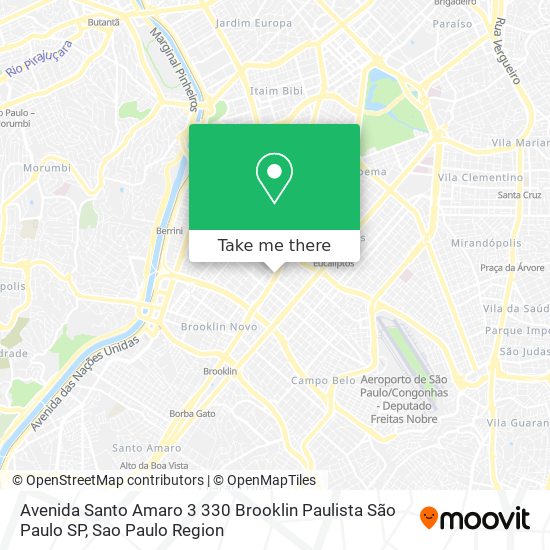 Mapa Avenida Santo Amaro  3 330   Brooklin Paulista   São Paulo   SP