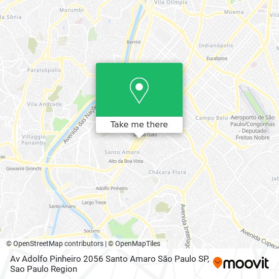 Mapa Av  Adolfo Pinheiro  2056   Santo Amaro   São Paulo   SP