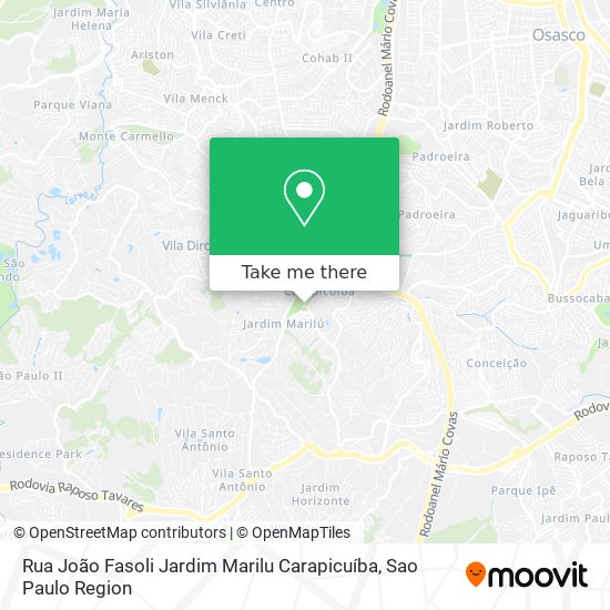 Mapa Rua João Fasoli  Jardim Marilu  Carapicuíba