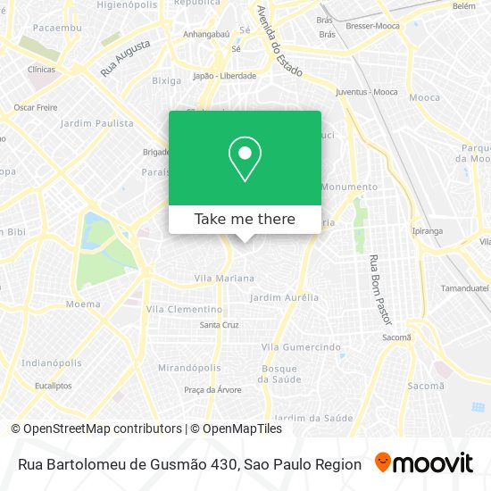 Mapa Rua Bartolomeu de Gusmão 430