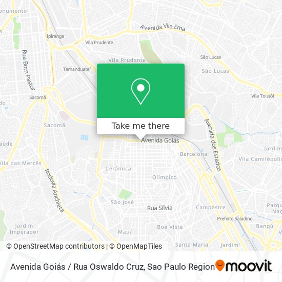 Mapa Avenida Goiás / Rua Oswaldo Cruz