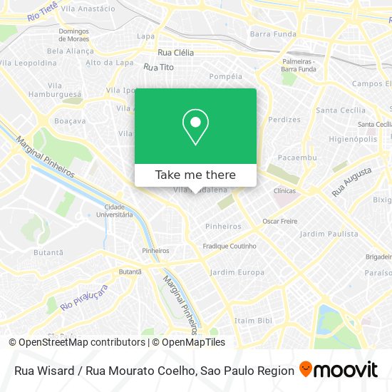 Mapa Rua Wisard / Rua Mourato Coelho