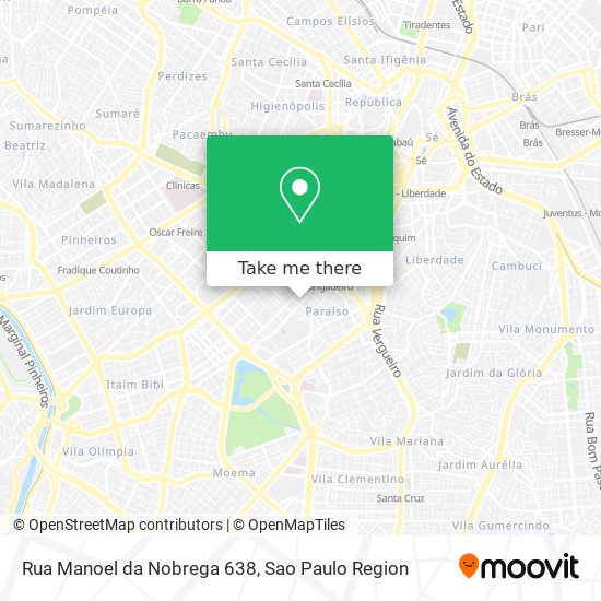 Mapa Rua Manoel da Nobrega 638