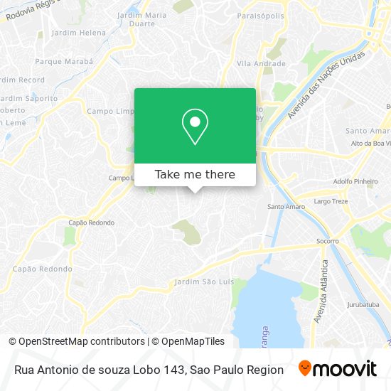 Mapa Rua Antonio de souza Lobo  143