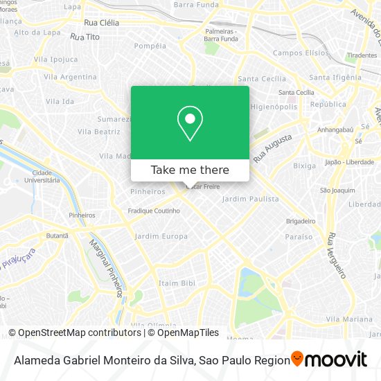 Alameda Gabriel Monteiro da Silva map