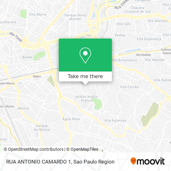 Mapa RUA ANTONIO CAMARDO 1