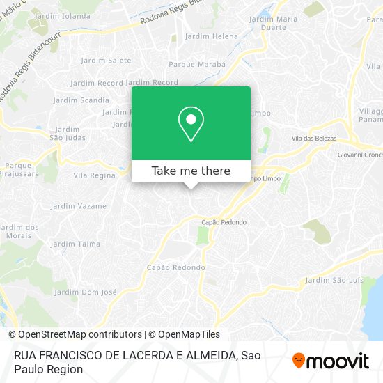 RUA FRANCISCO DE LACERDA E ALMEIDA map