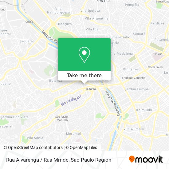 Mapa Rua Alvarenga / Rua Mmdc