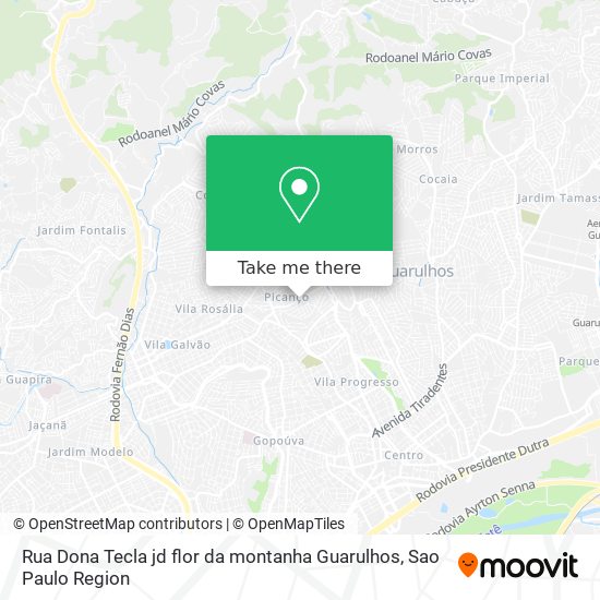 Rua Dona Tecla  jd flor da montanha   Guarulhos map