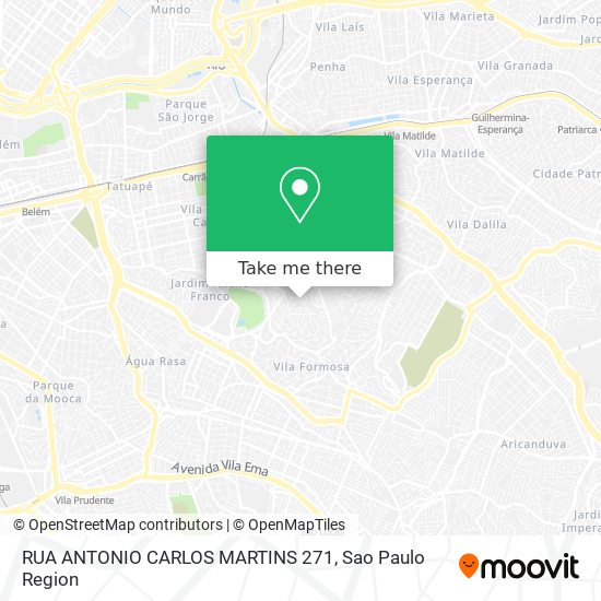 Mapa RUA ANTONIO CARLOS MARTINS 271