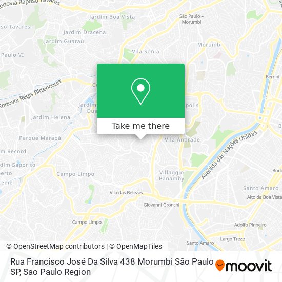 Mapa Rua Francisco José Da Silva  438  Morumbi  São Paulo   SP