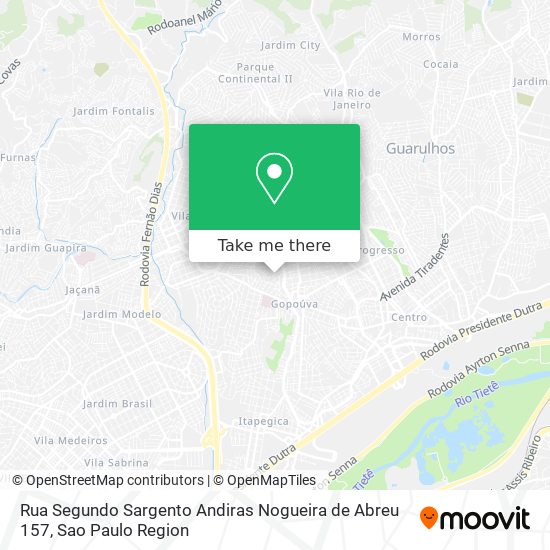 Mapa Rua Segundo Sargento Andiras Nogueira de Abreu 157