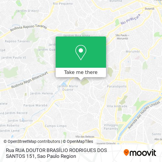 Rua RUA DOUTOR BRASÍLIO RODRIGUES DOS SANTOS 151 map