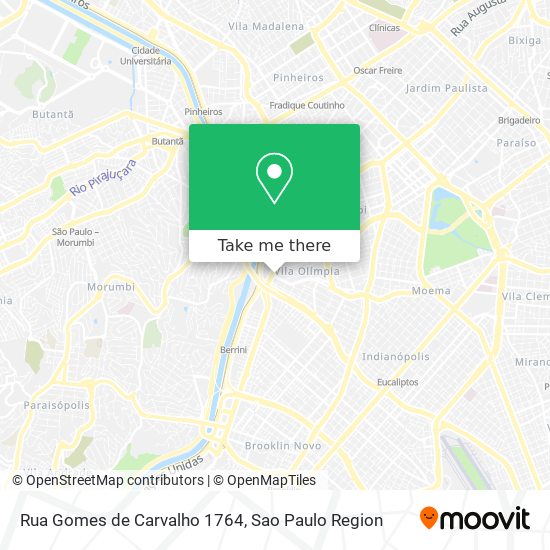 Mapa Rua Gomes de Carvalho 1764