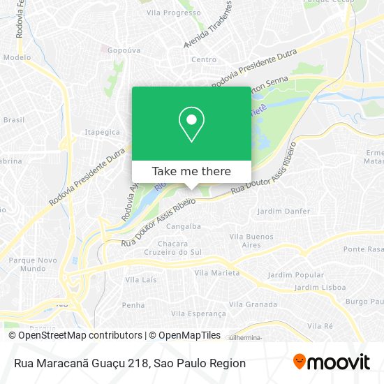 Mapa Rua Maracanã Guaçu 218