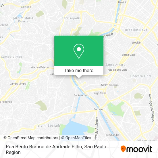 Rua Bento Branco de Andrade  Filho map