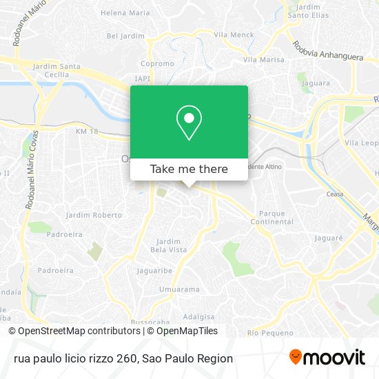 Mapa rua paulo licio rizzo 260