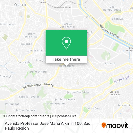 Mapa Avenida Professor Jose Maria Alkmin 100
