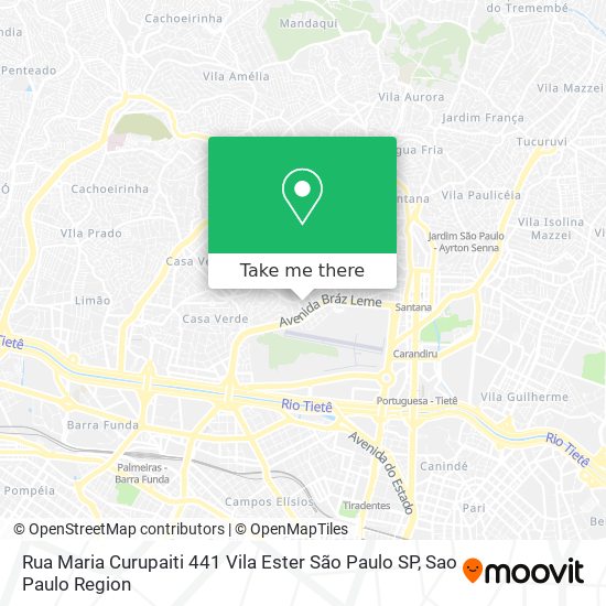 Mapa Rua Maria Curupaiti  441   Vila Ester   São Paulo   SP