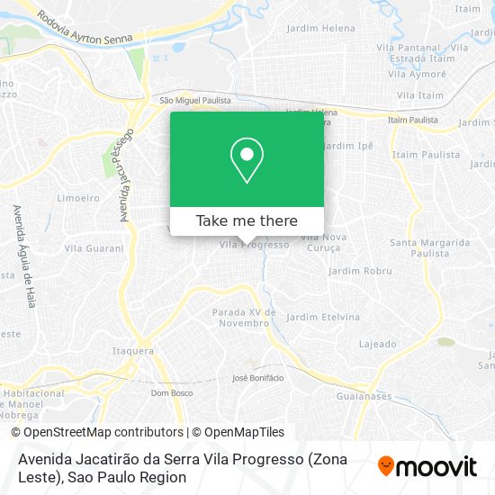 Avenida Jacatirão da Serra   Vila Progresso (Zona Leste) map