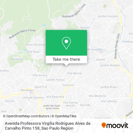 Mapa Avenida Professora Virgília Rodrigues Alves de Carvalho Pinto 158