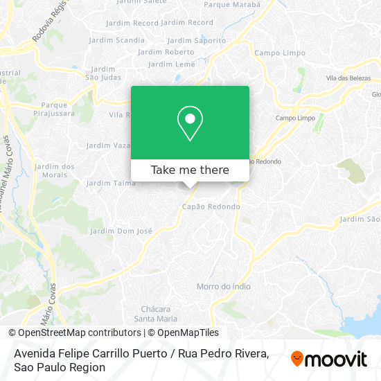 Mapa Avenida Felipe Carrillo Puerto / Rua Pedro Rivera