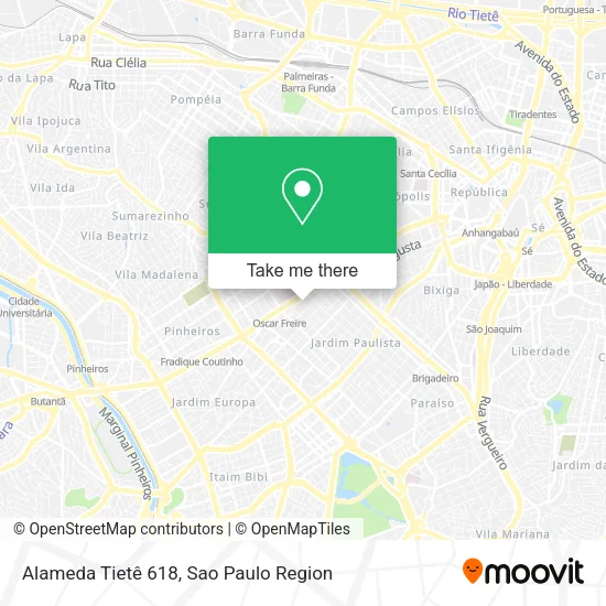Alameda Tietê 618 map