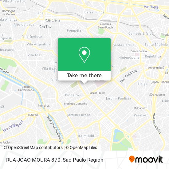 Mapa RUA JOAO MOURA 870