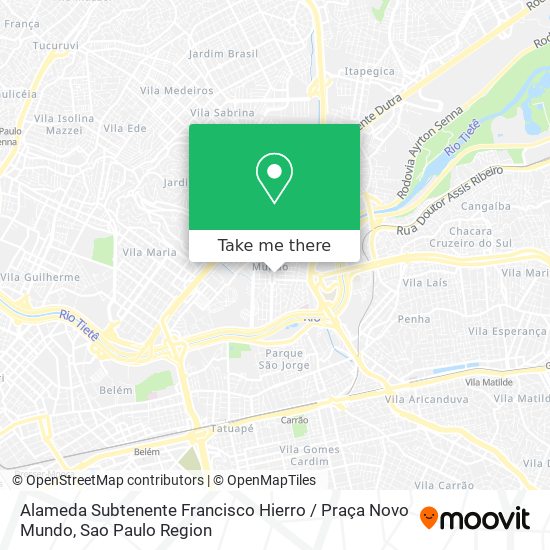 Alameda Subtenente Francisco Hierro / Praça Novo Mundo map