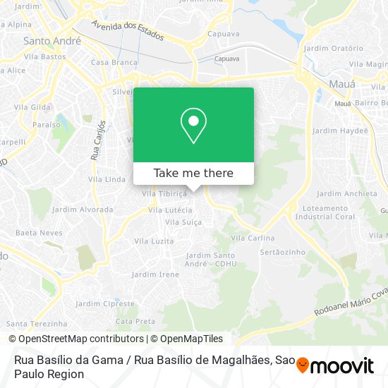 Mapa Rua Basílio da Gama / Rua Basílio de Magalhães