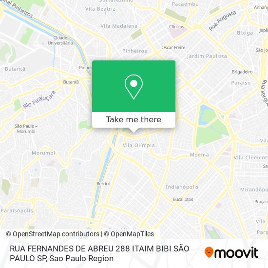 RUA FERNANDES DE ABREU  288 ITAIM BIBI  SÃO PAULO SP map