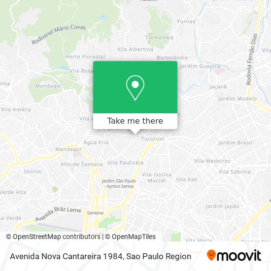 Mapa Avenida Nova Cantareira 1984