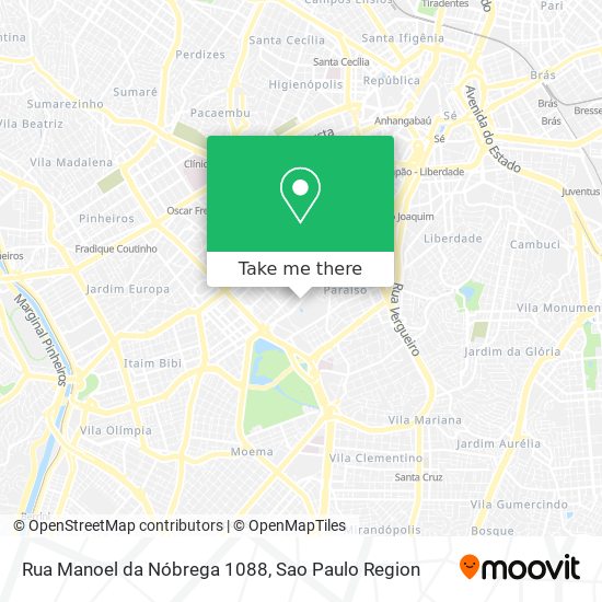 Mapa Rua Manoel da Nóbrega 1088