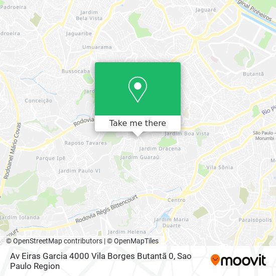 Mapa Av  Eiras Garcia   4000   Vila Borges   Butantã 0
