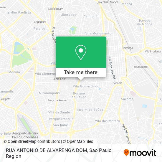 Mapa RUA ANTONIO DE ALVARENGA DOM