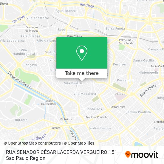 RUA SENADOR CÉSAR LACERDA VERGUEIRO 151 map