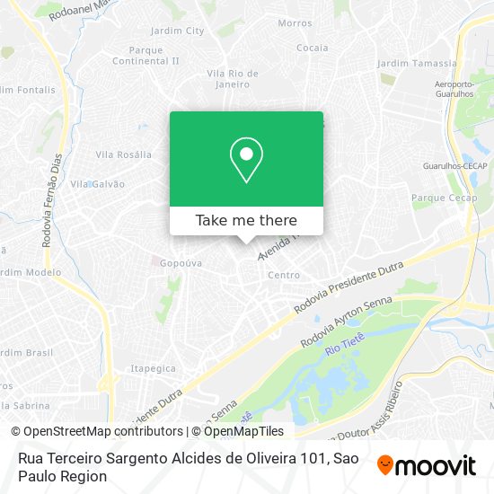 Mapa Rua Terceiro Sargento Alcides de Oliveira 101