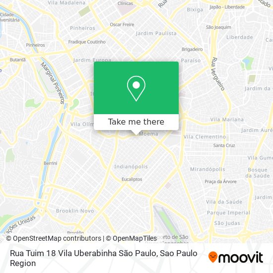 Mapa Rua Tuim  18   Vila Uberabinha  São Paulo